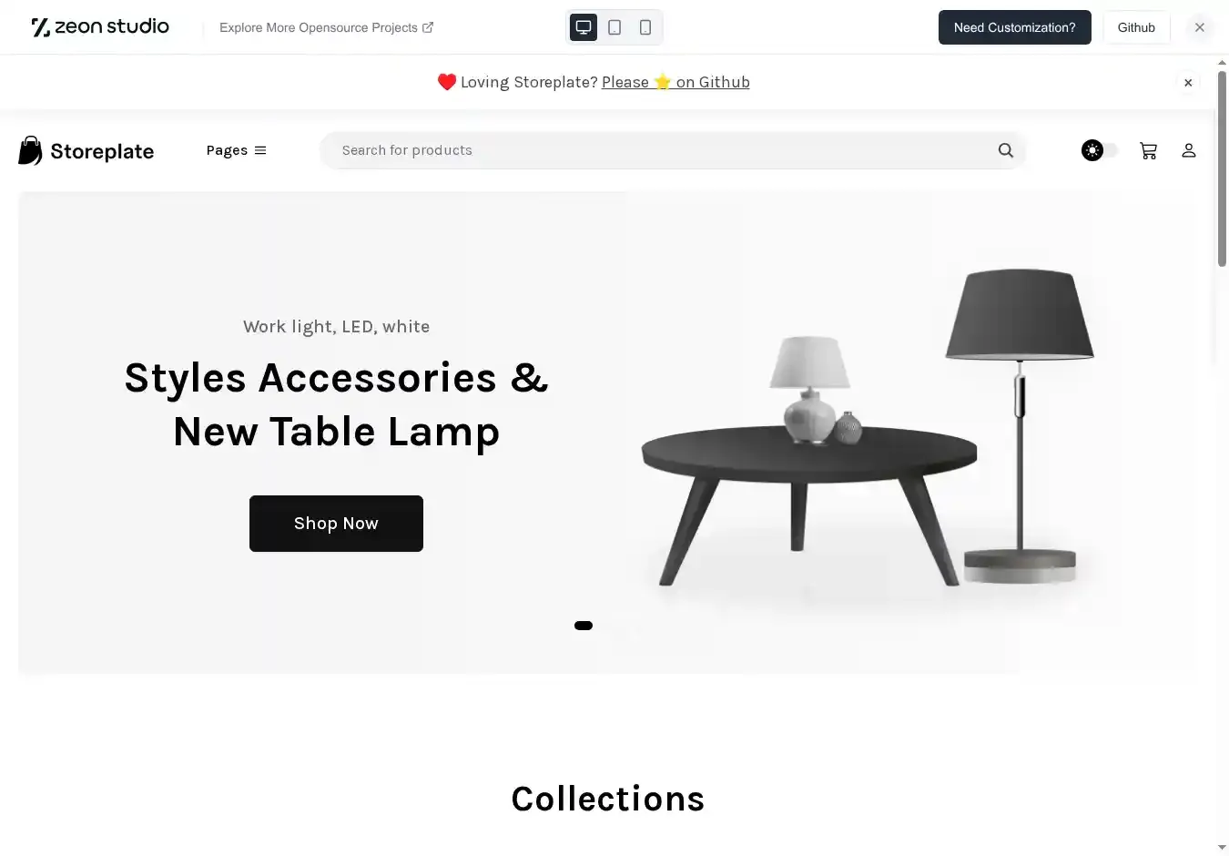Storeplate home page on desktop