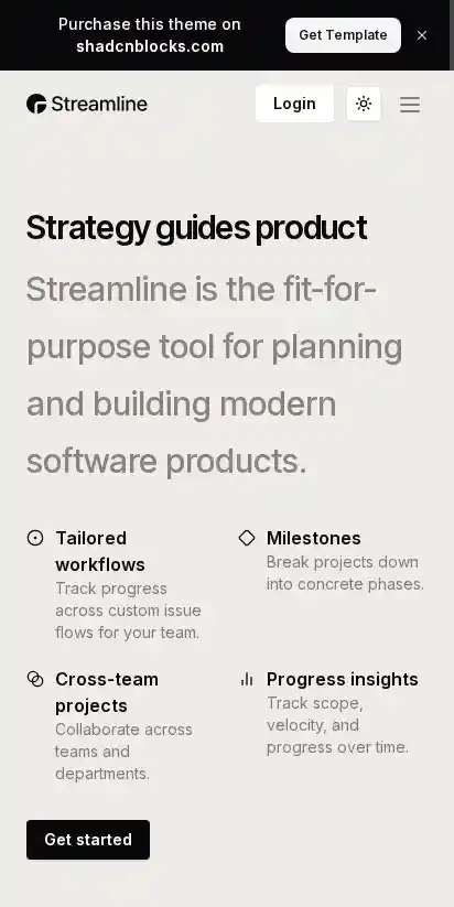 Streamline home page on mobile
