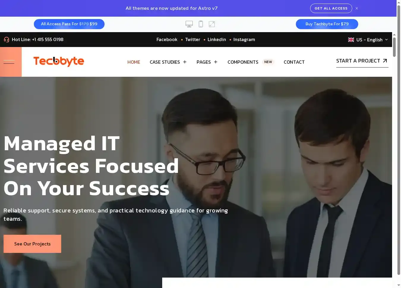 Techbyte home page on desktop