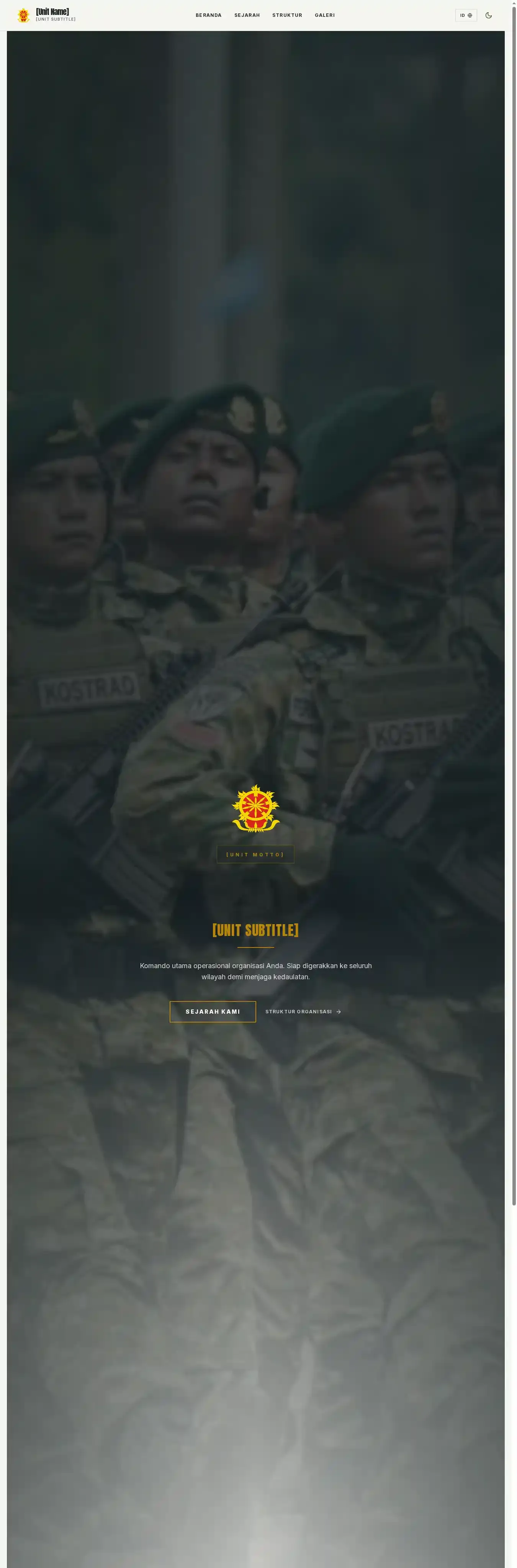 Vanguard Zen Military & Security home page on desktop