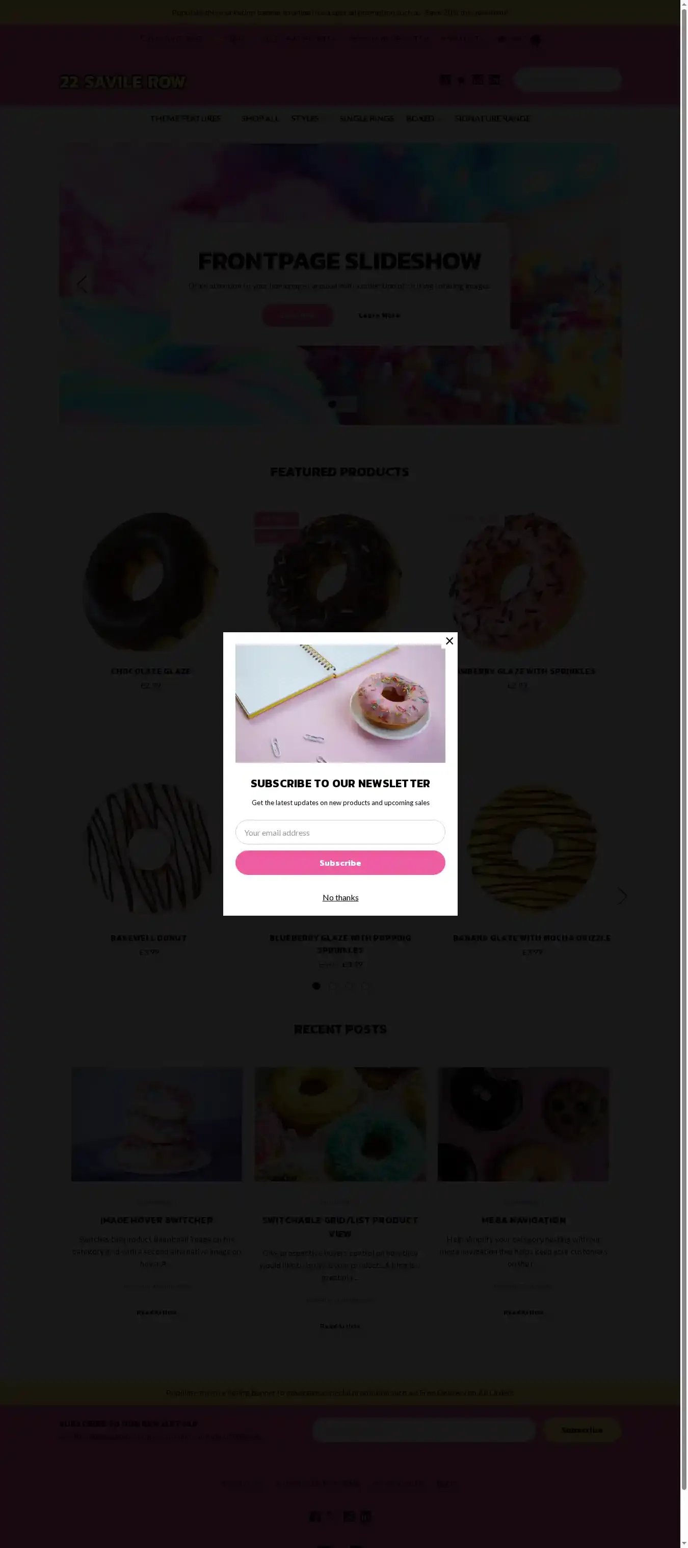 22 Savile Row Contrast home page on desktop