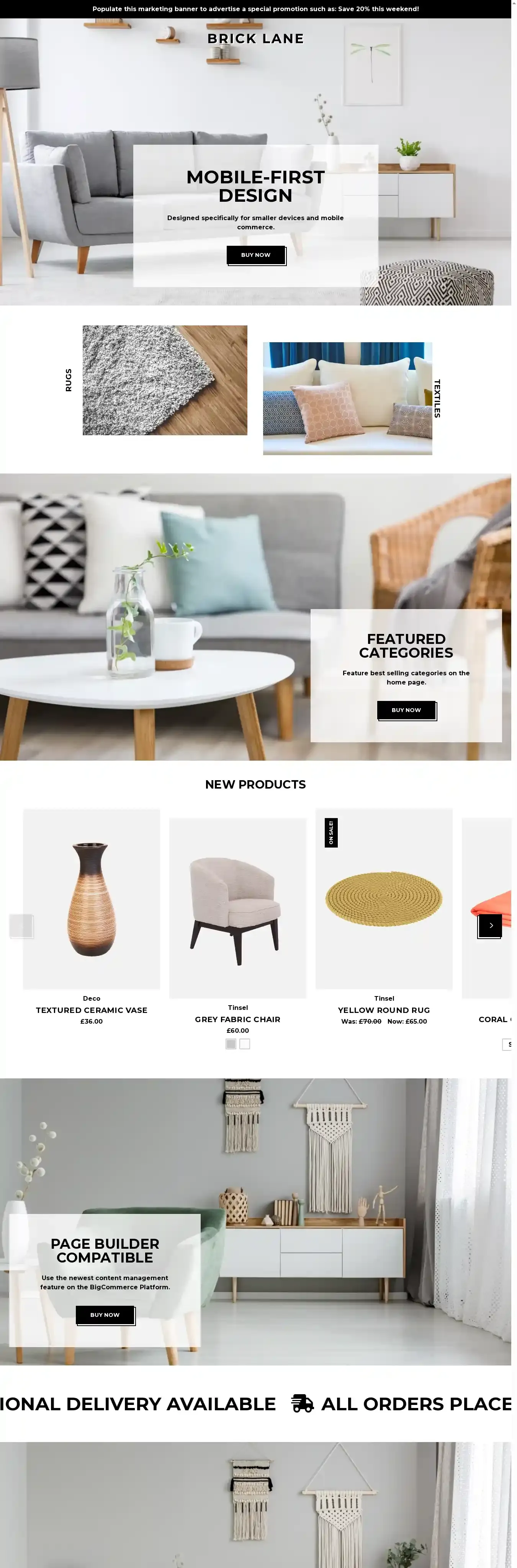 Brick Lane Condo home page on desktop