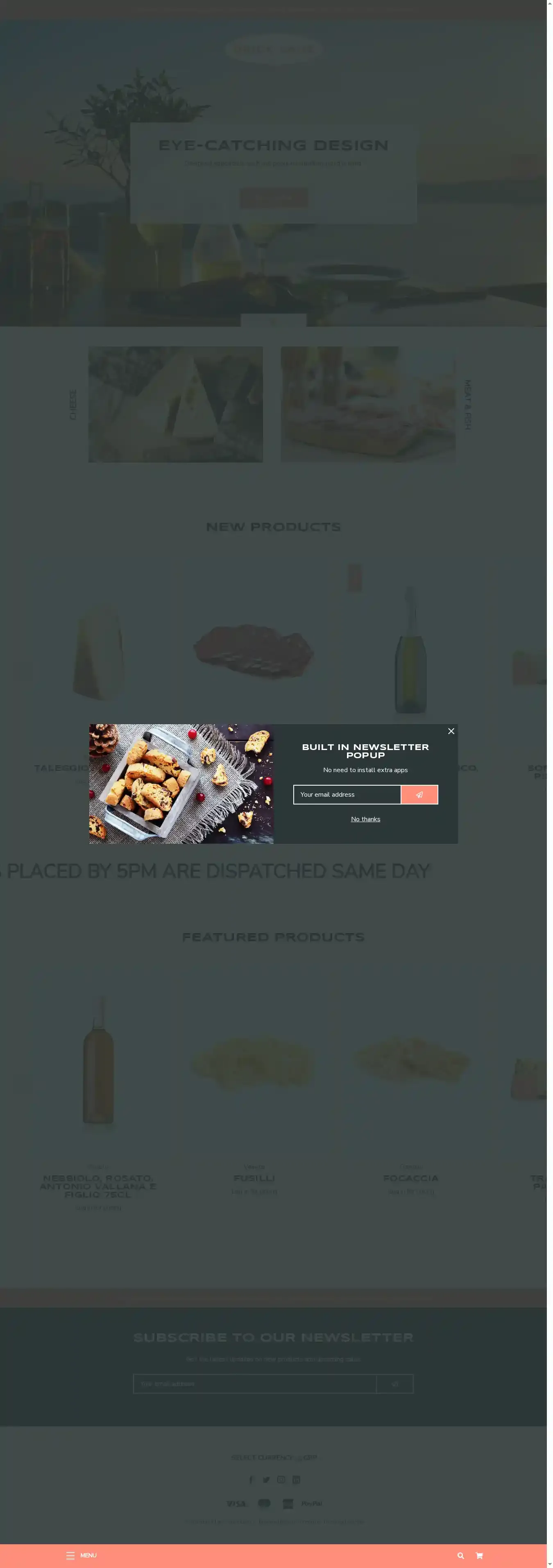 Brick Lane Taste home page on desktop
