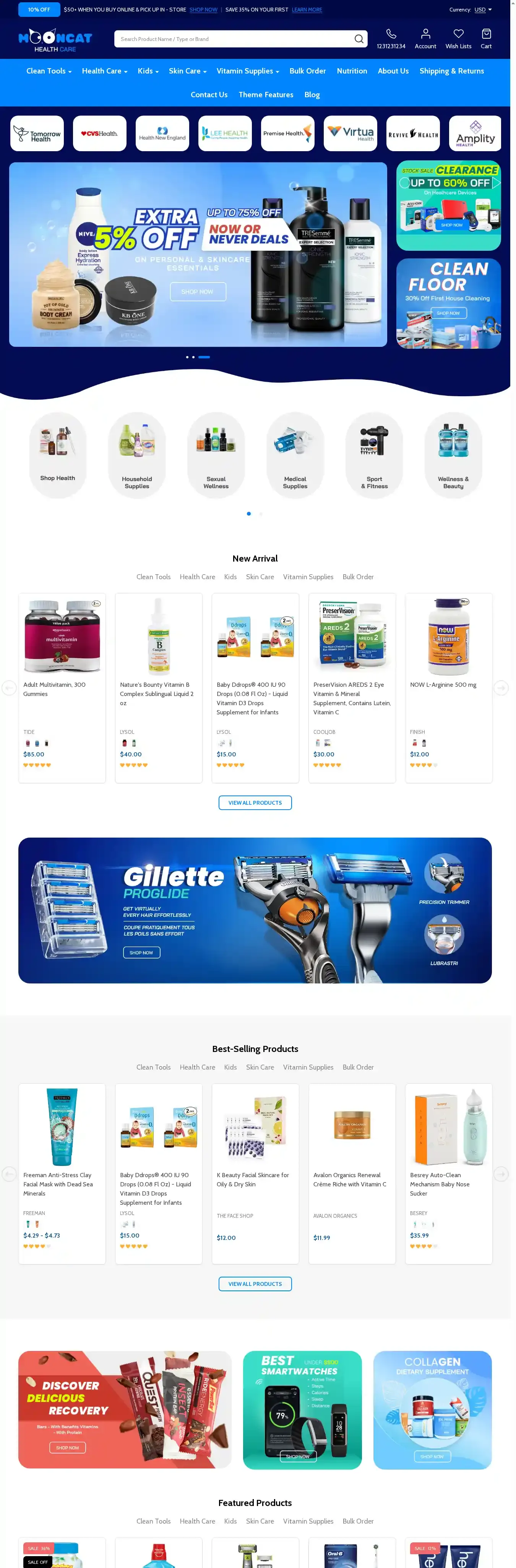 MoonCat Healthcare home page on desktop