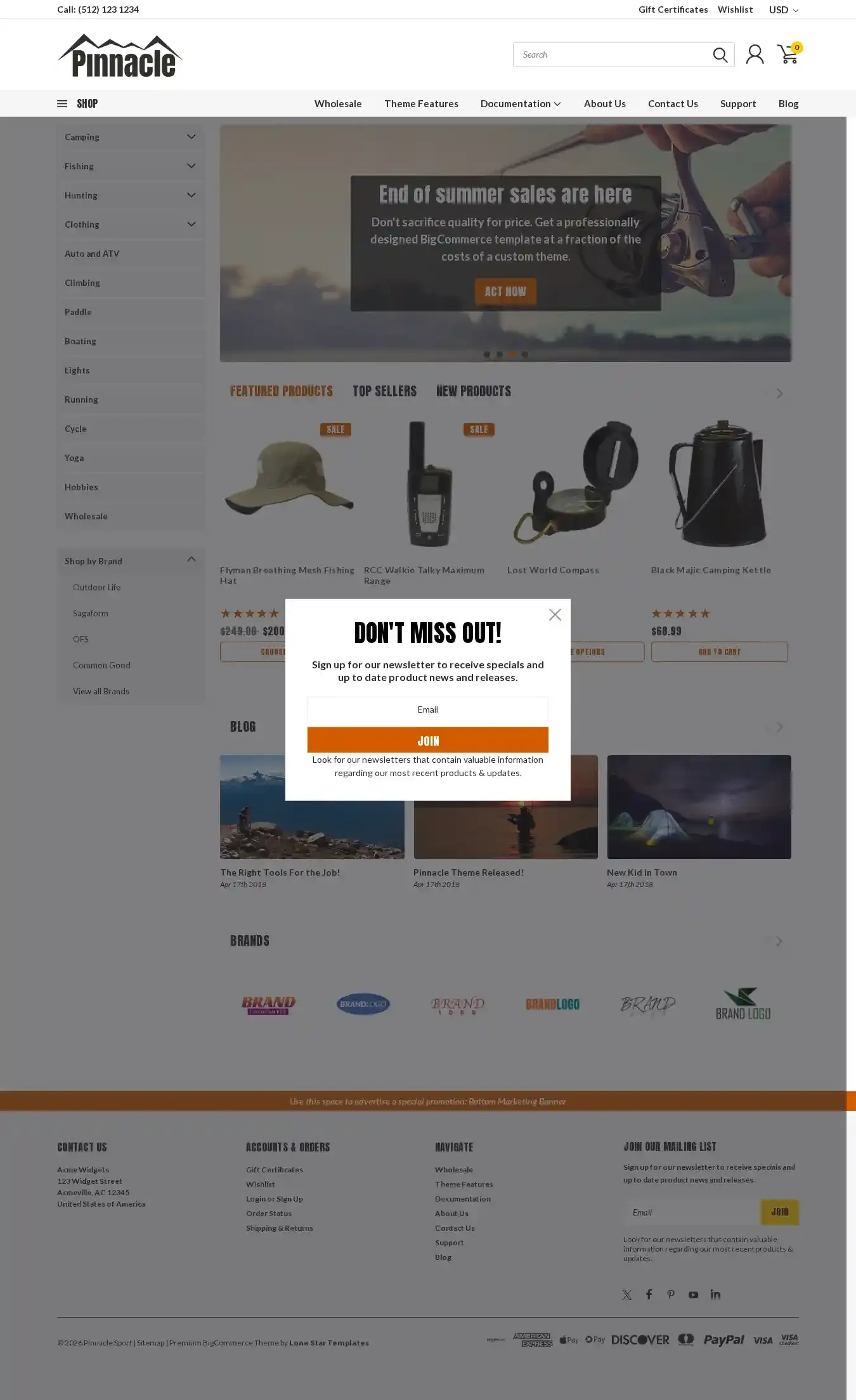 Pinnacle Sport home page on desktop