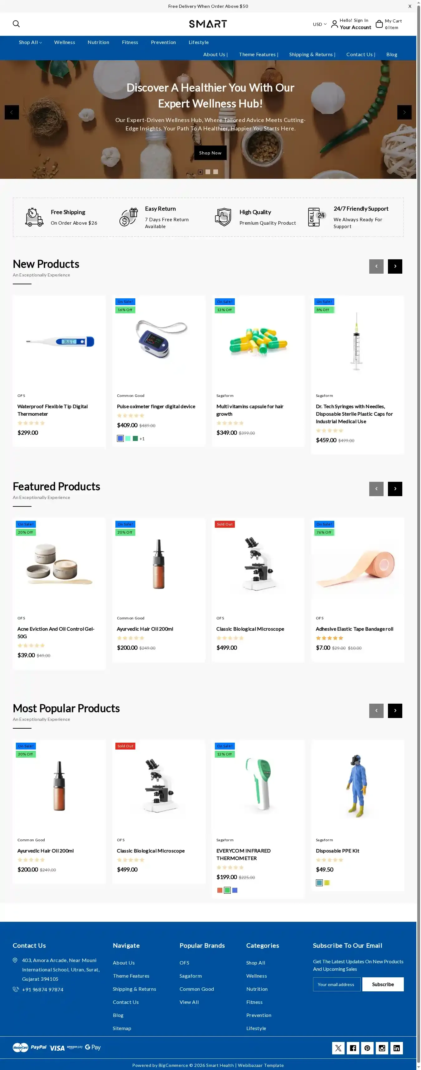 Smart Health home page on desktop