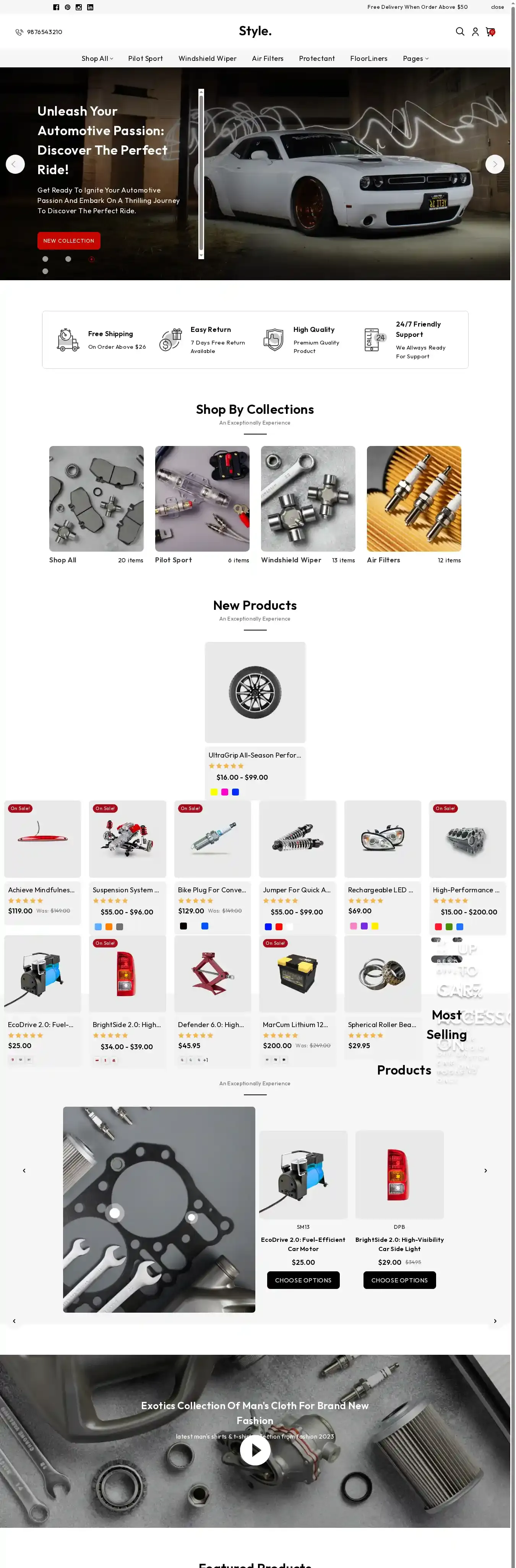 Style Automotive home page on desktop