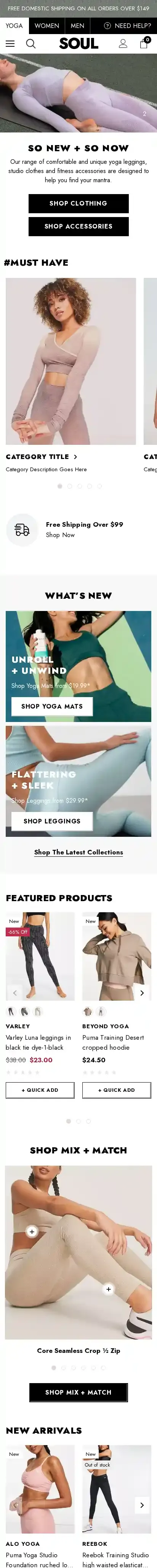 SURFup Soul home page on mobile