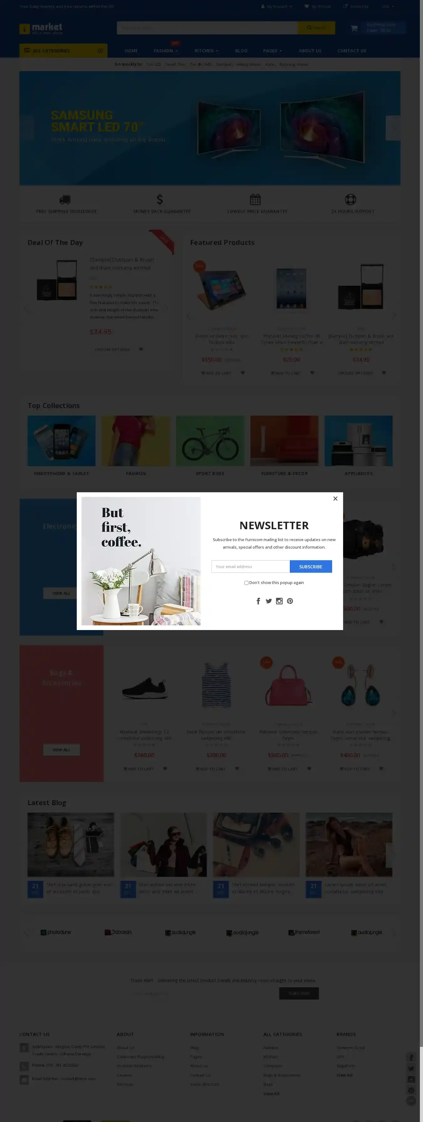 iMarket home page on desktop