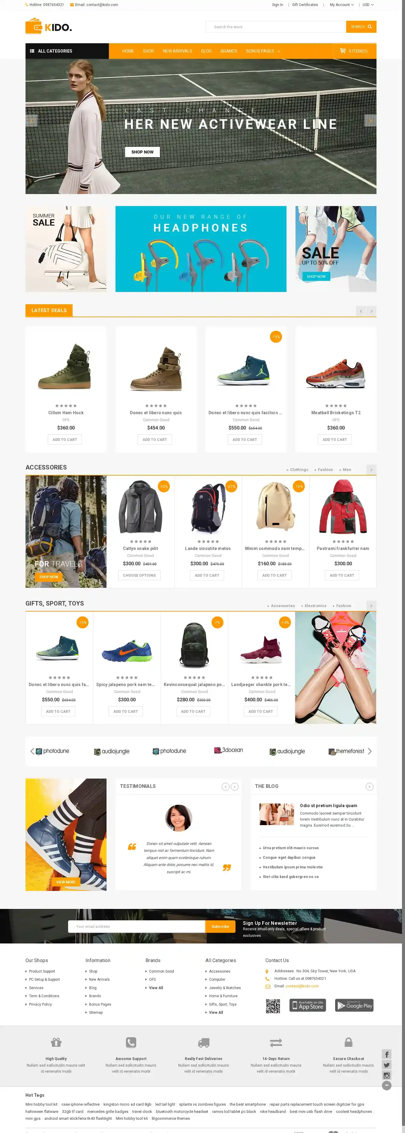 Kido home page on desktop