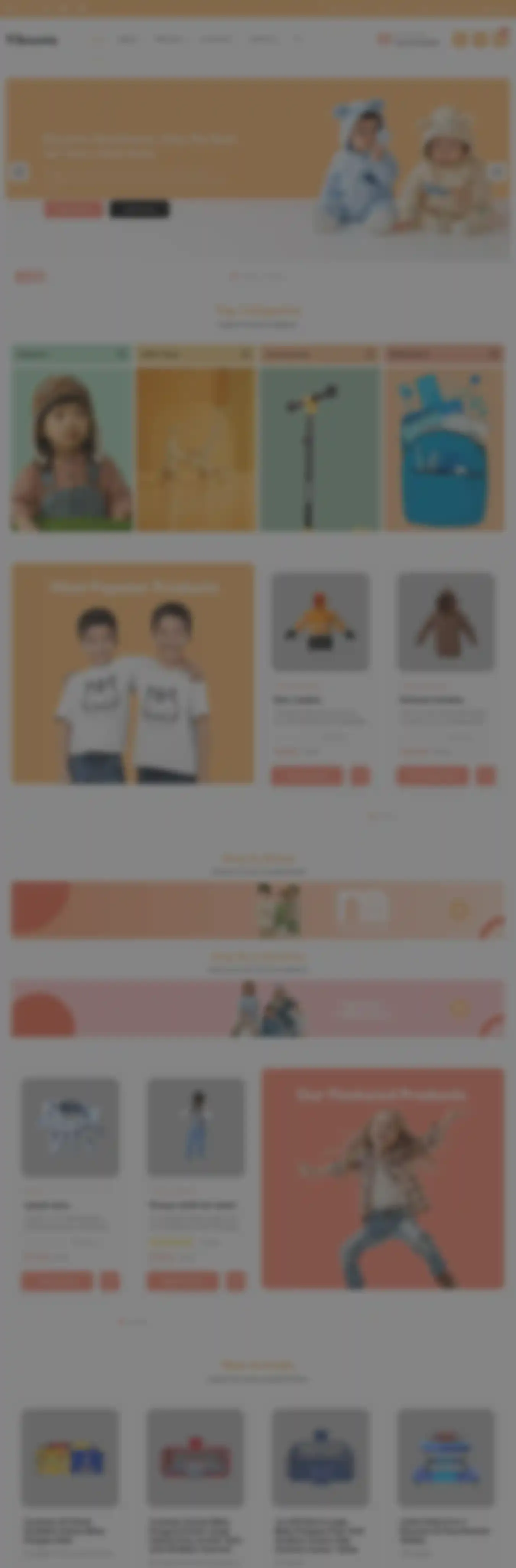 Vibrante Kids home page on desktop