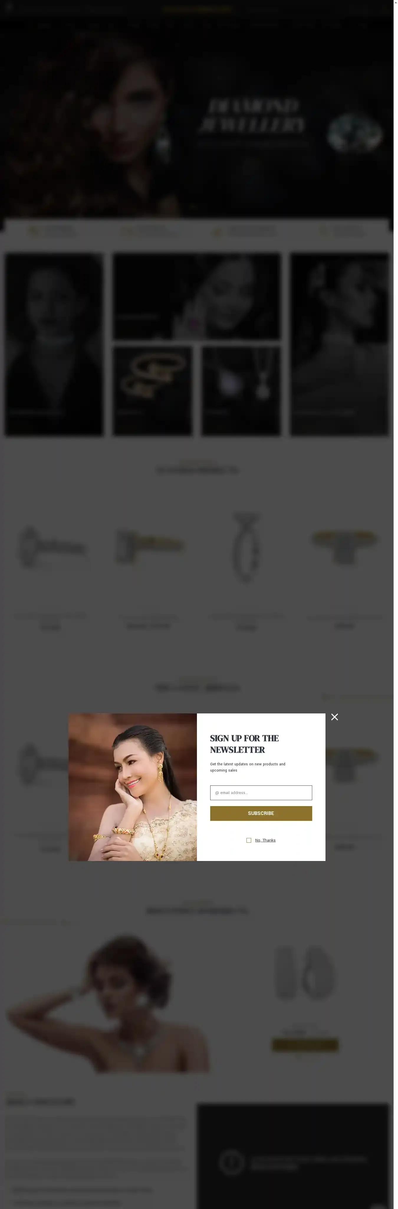 Vogue Jewelry home page on desktop