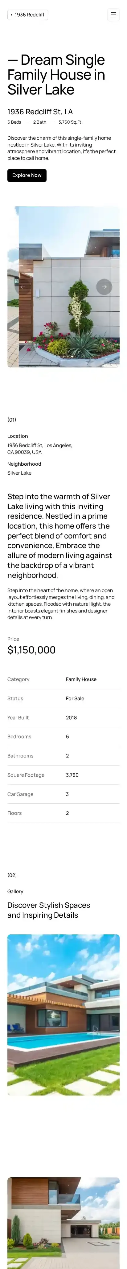 1936Redcliff home page on mobile