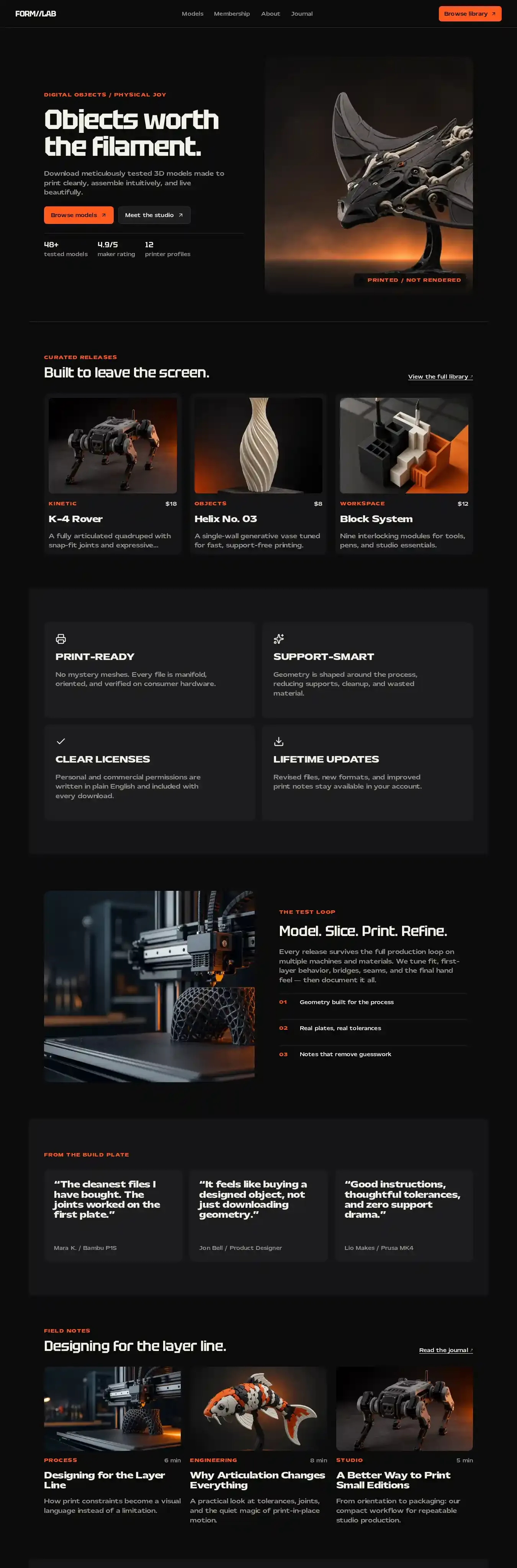 3DStudio home page on desktop