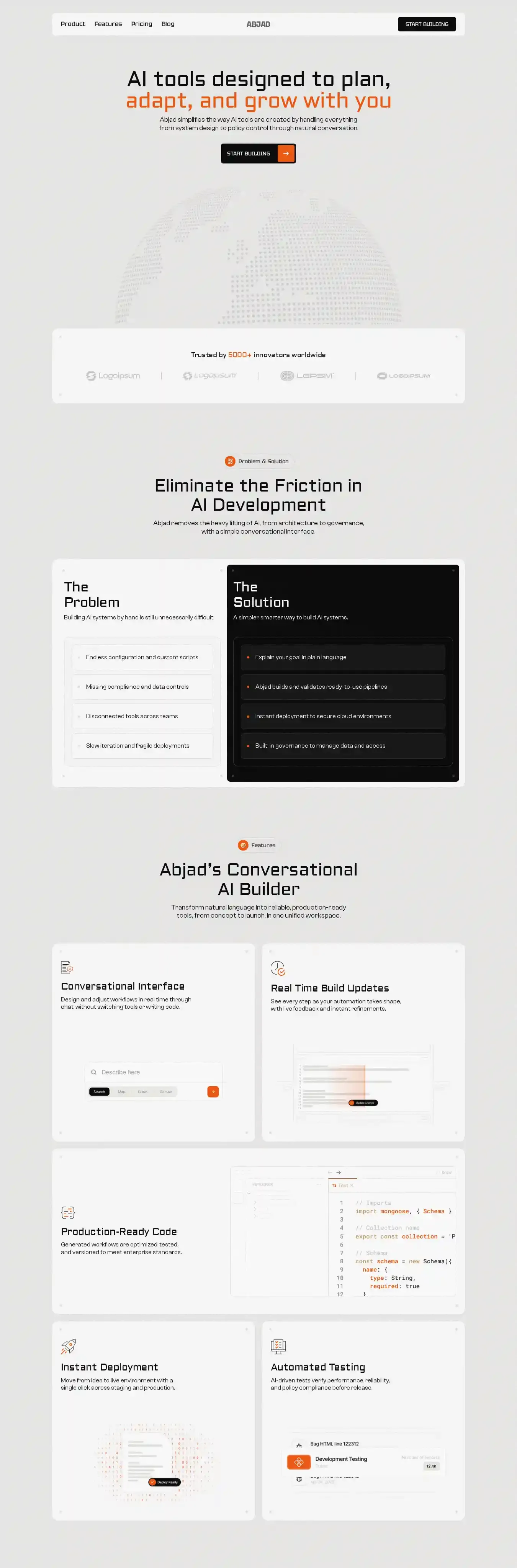 ABJAD home page on desktop