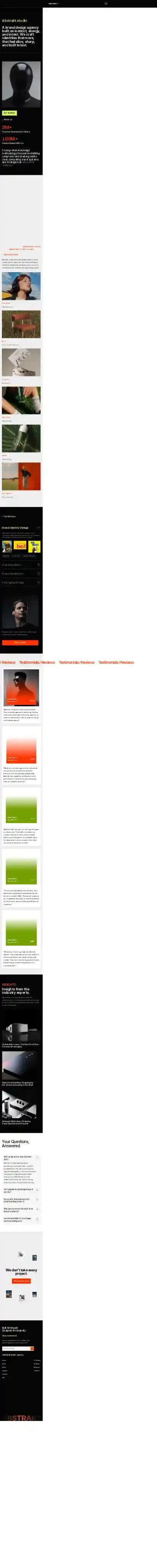 Abstrakt home page on mobile