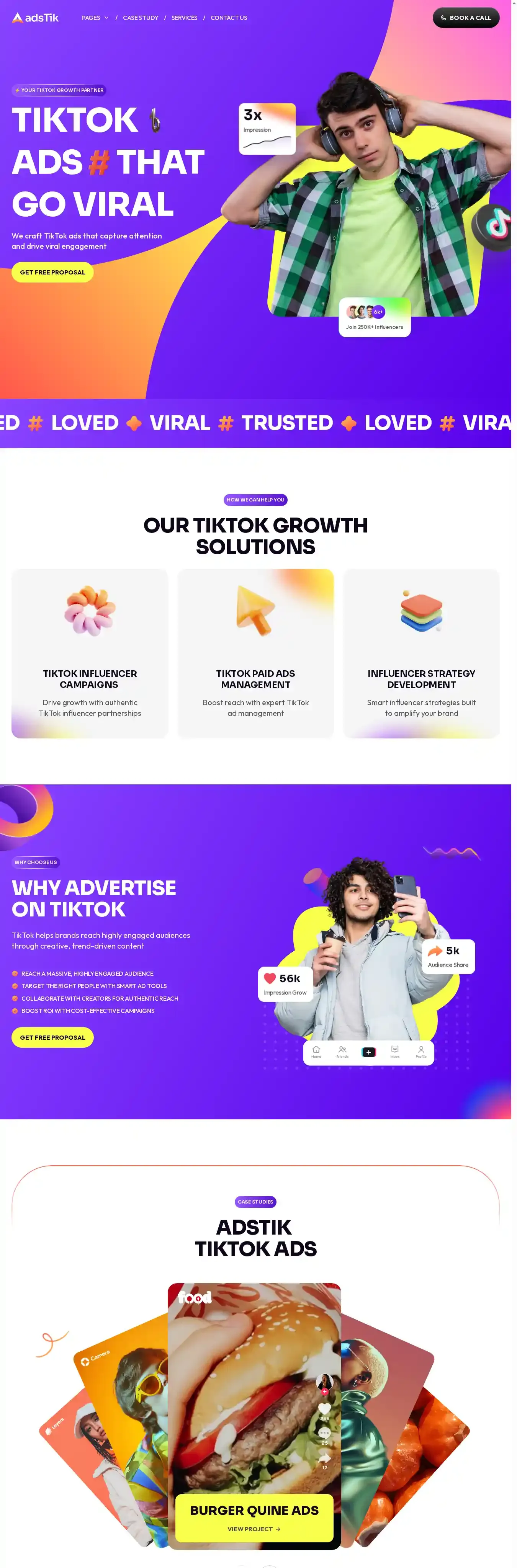 Adstik home page on desktop