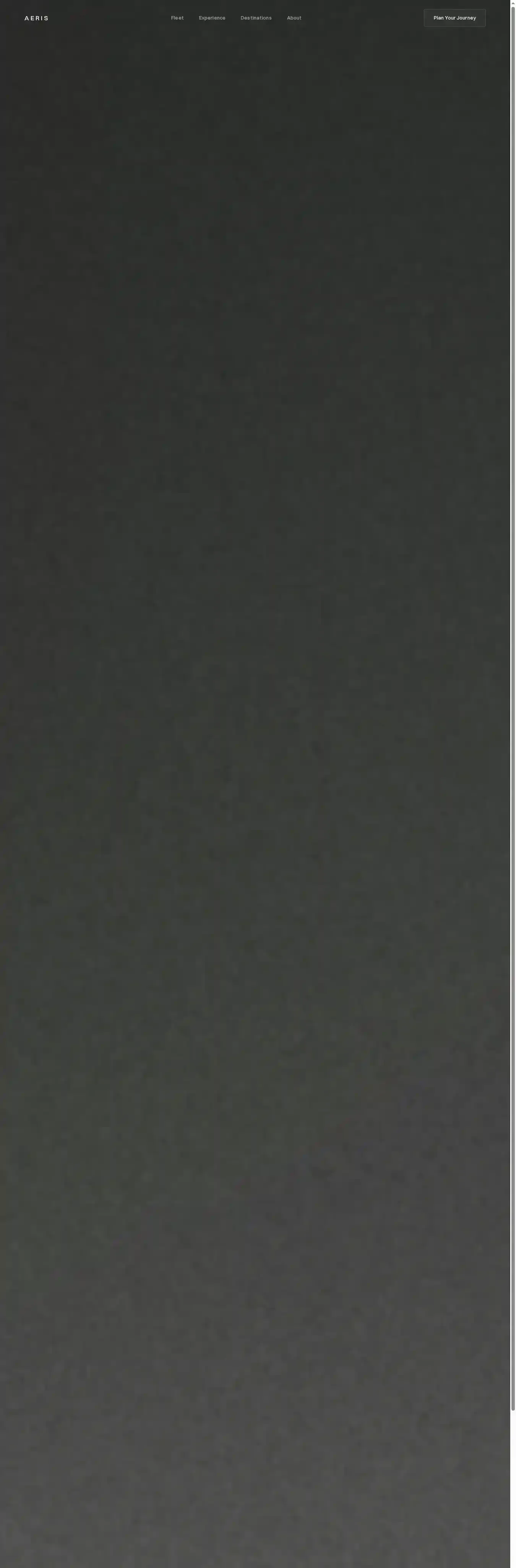 AERIS Privat Jet home page on desktop