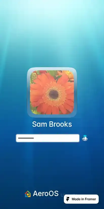 AeroOS home page on mobile