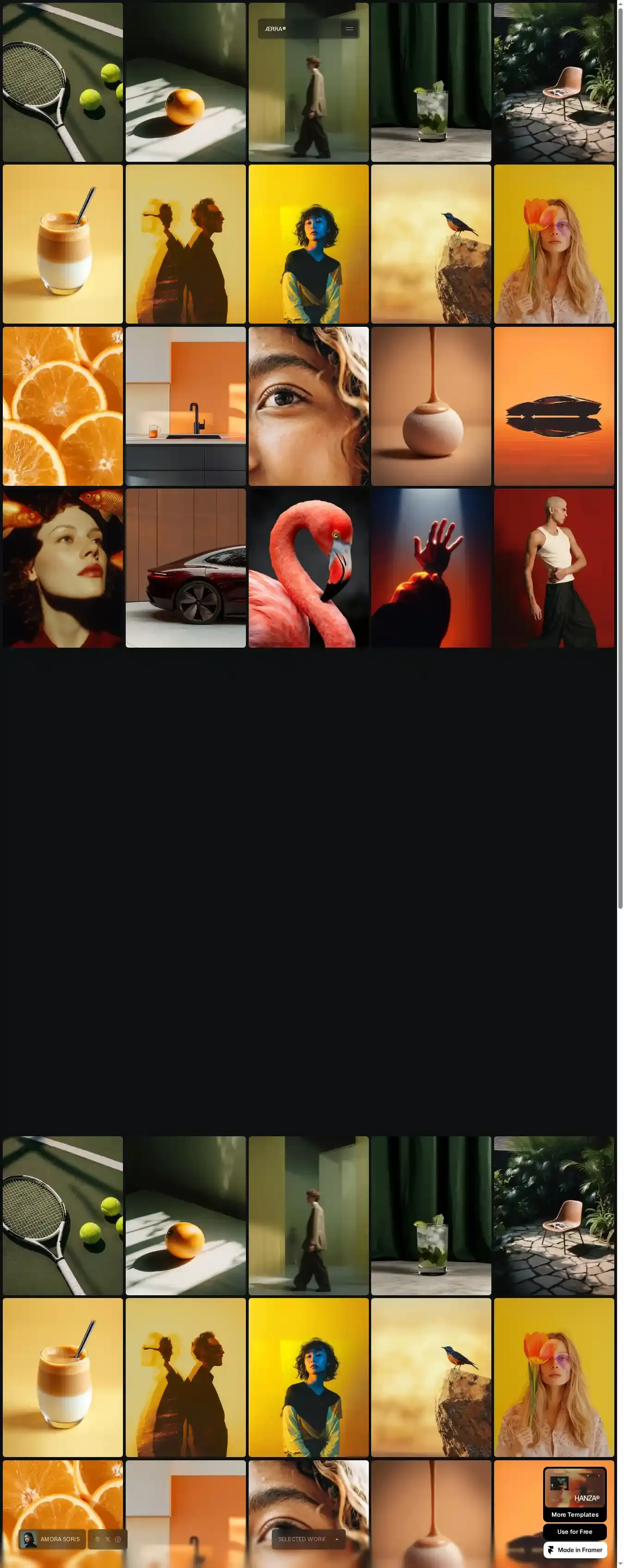 Aerra home page on desktop