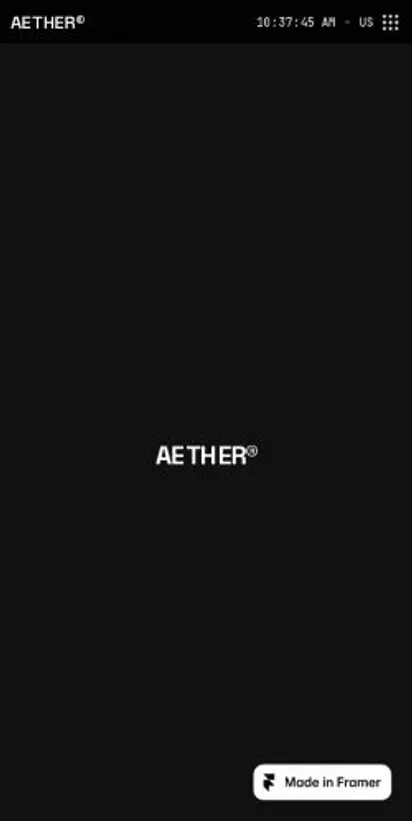 AETHER® Pro home page on mobile