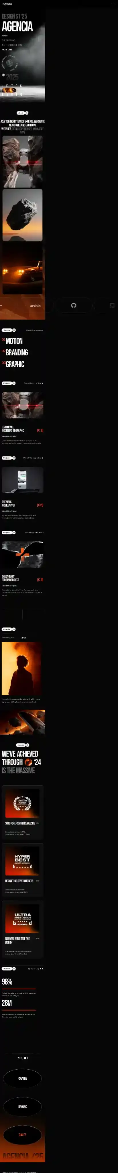 AgenciaX home page on mobile