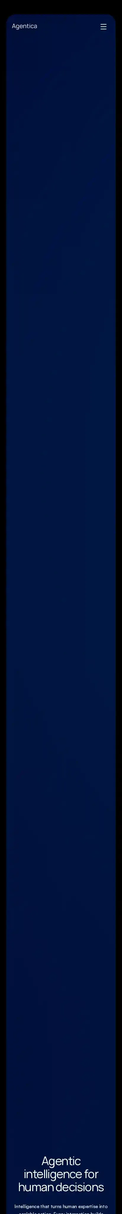 Agenctica home page on mobile