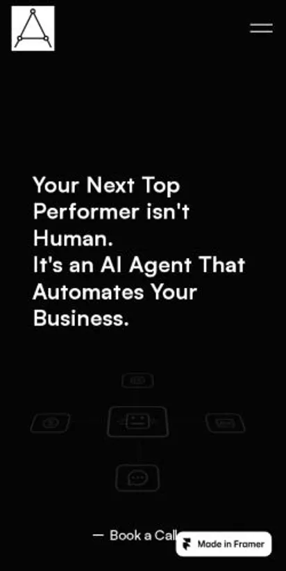 Agentcy home page on mobile