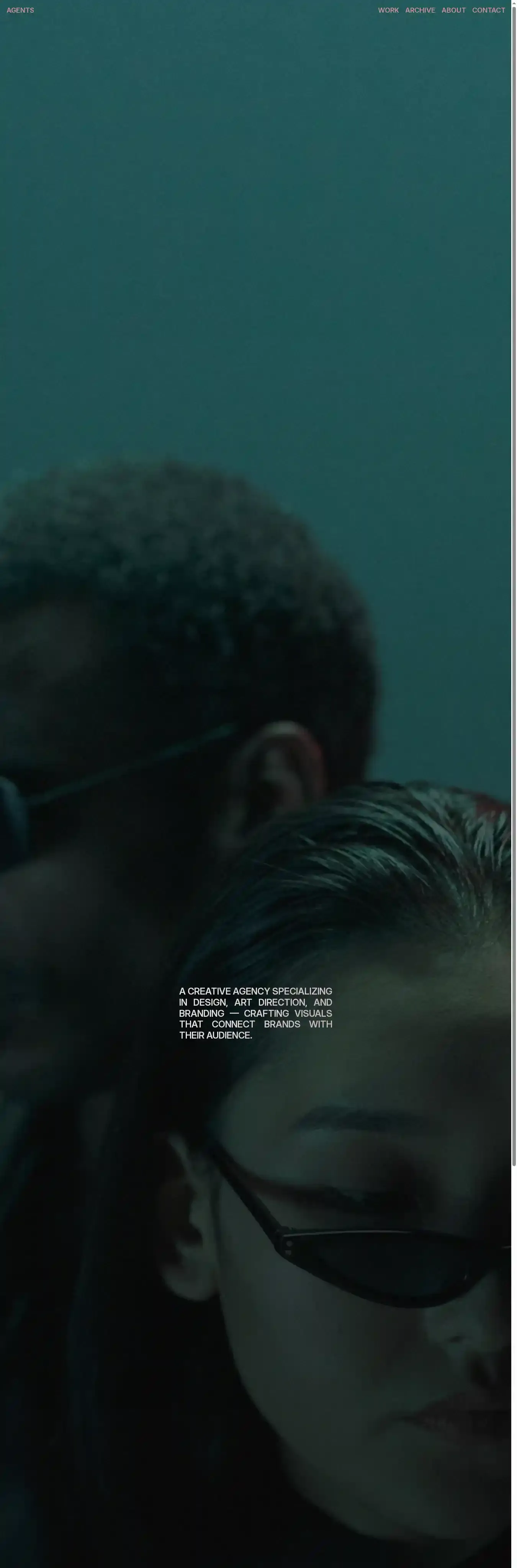 Agents home page on desktop