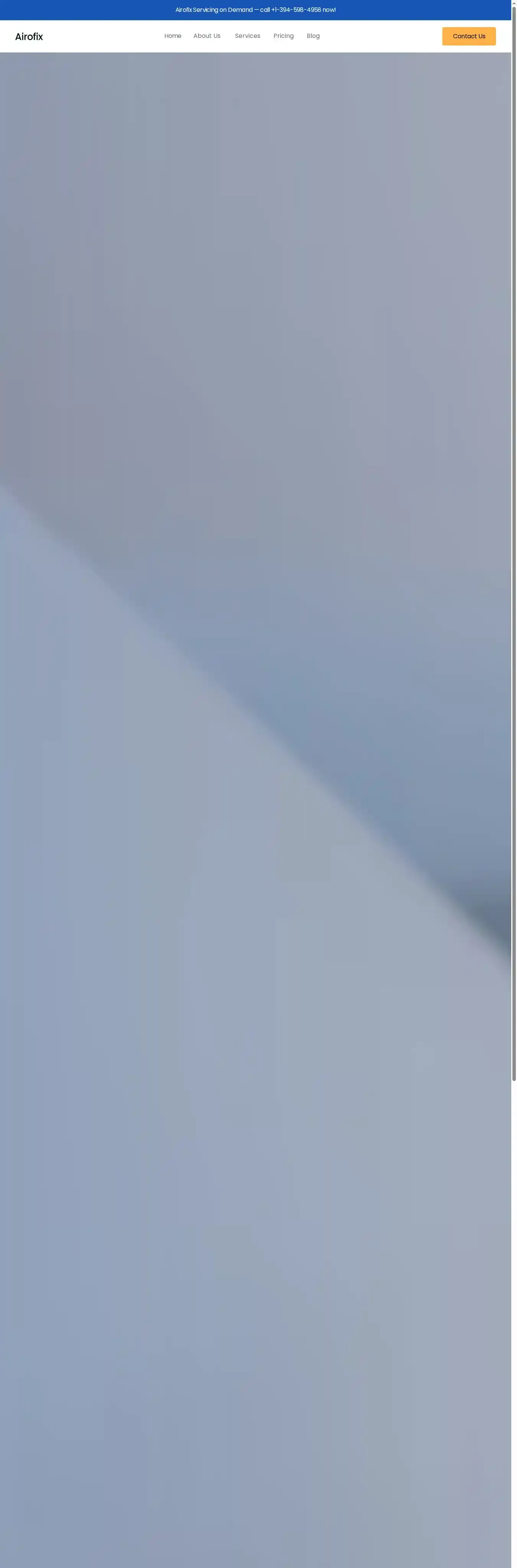 Airofix HVAC home page on desktop