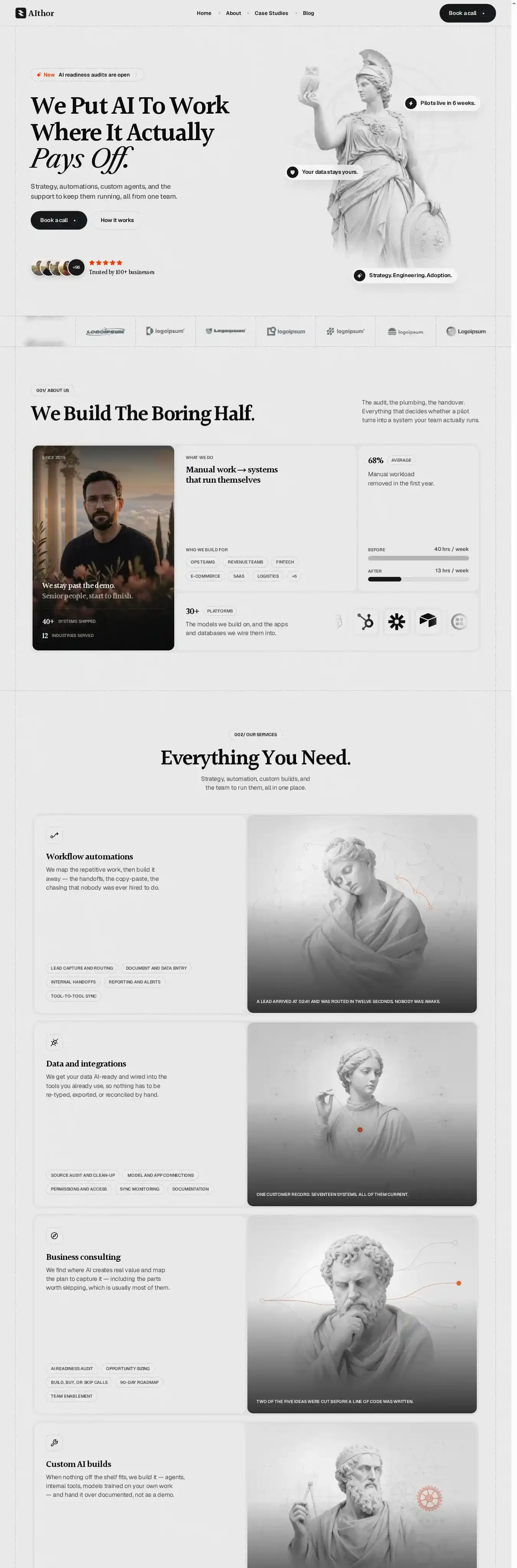 AIthor home page on desktop