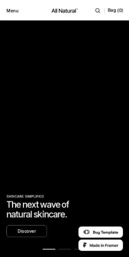 All Natural™ home page on mobile