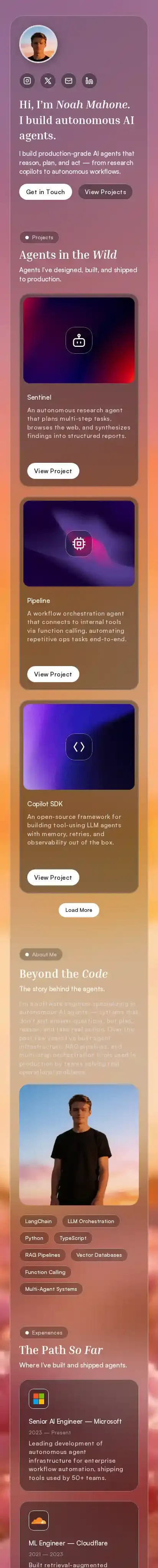 Alpine home page on mobile