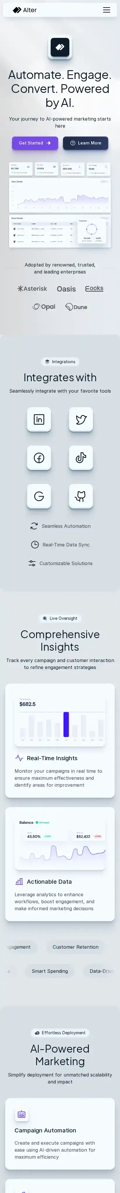 Alter home page on mobile