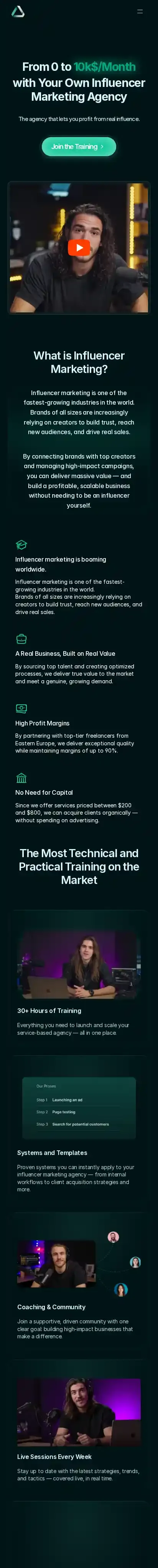 AMG Method home page on mobile