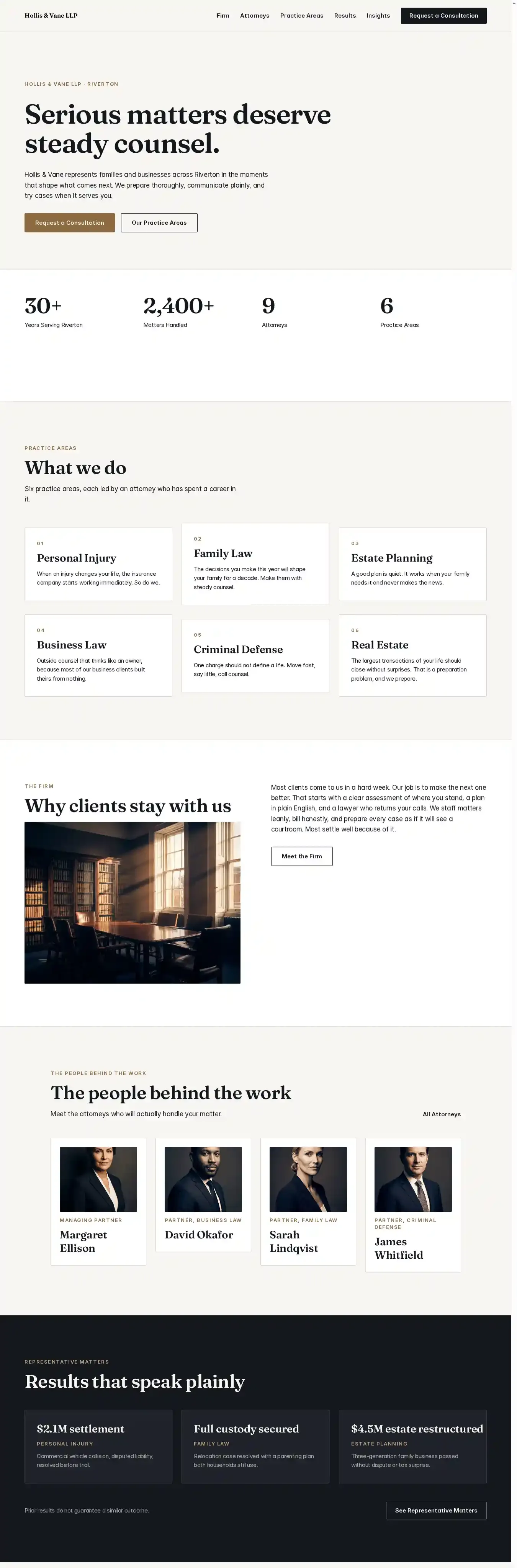 Amicus home page on desktop