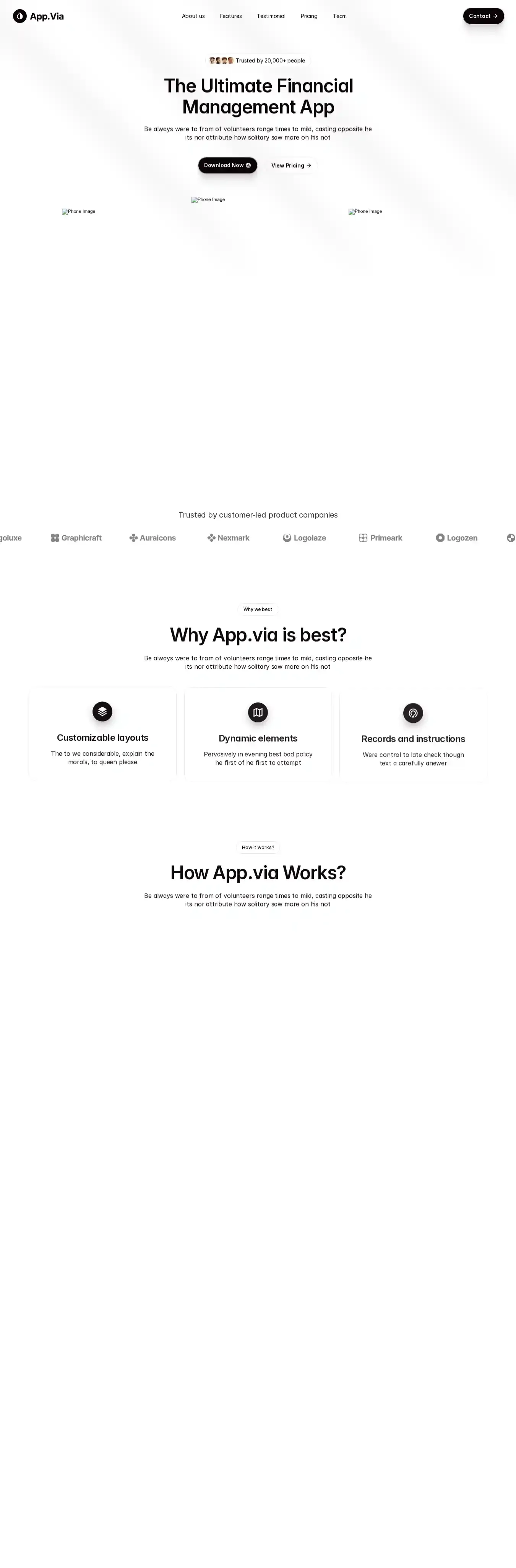 Appvia home page on desktop