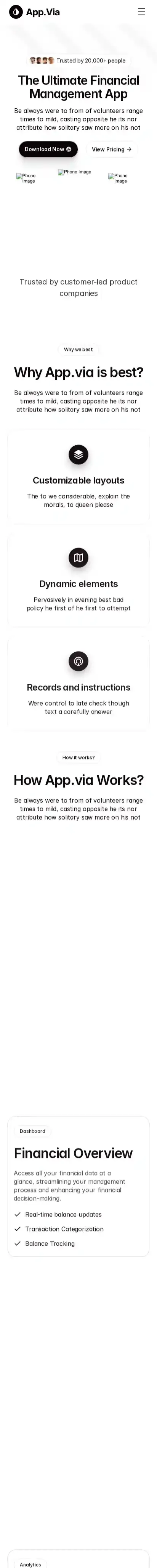 Appvia home page on mobile