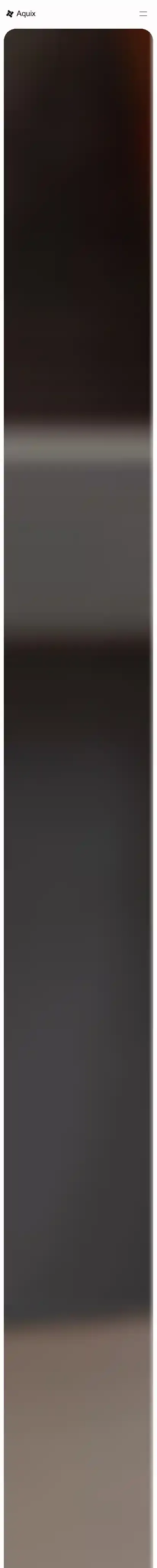 Aquix home page on mobile