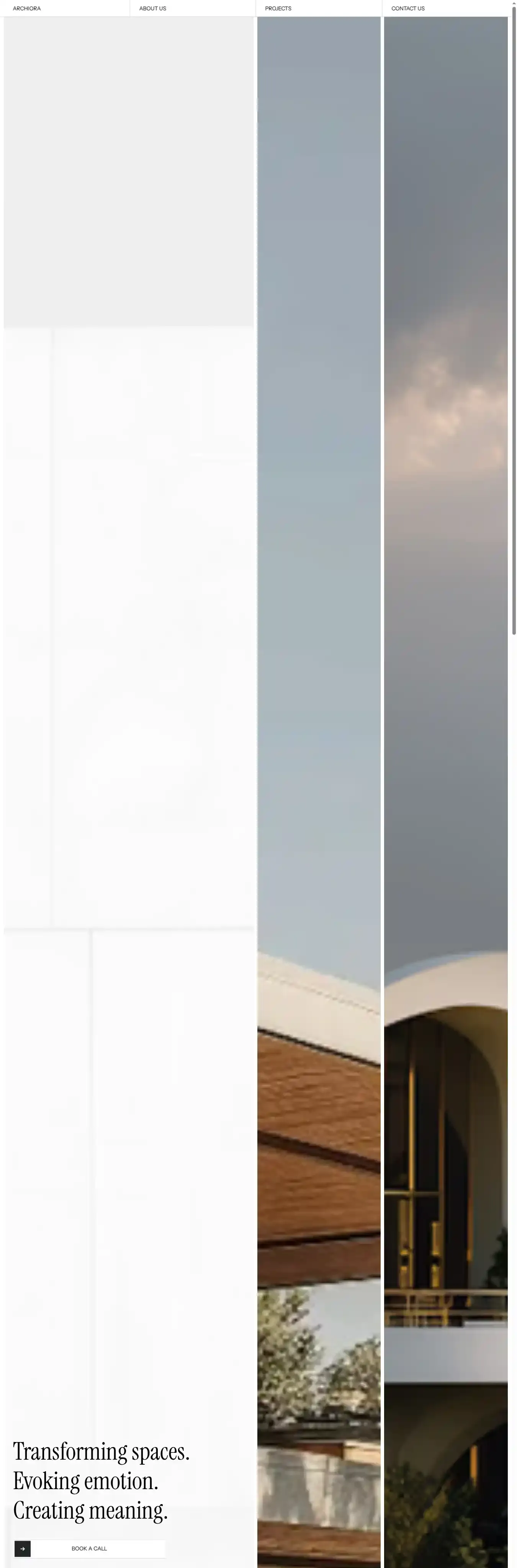 Archiora home page on desktop