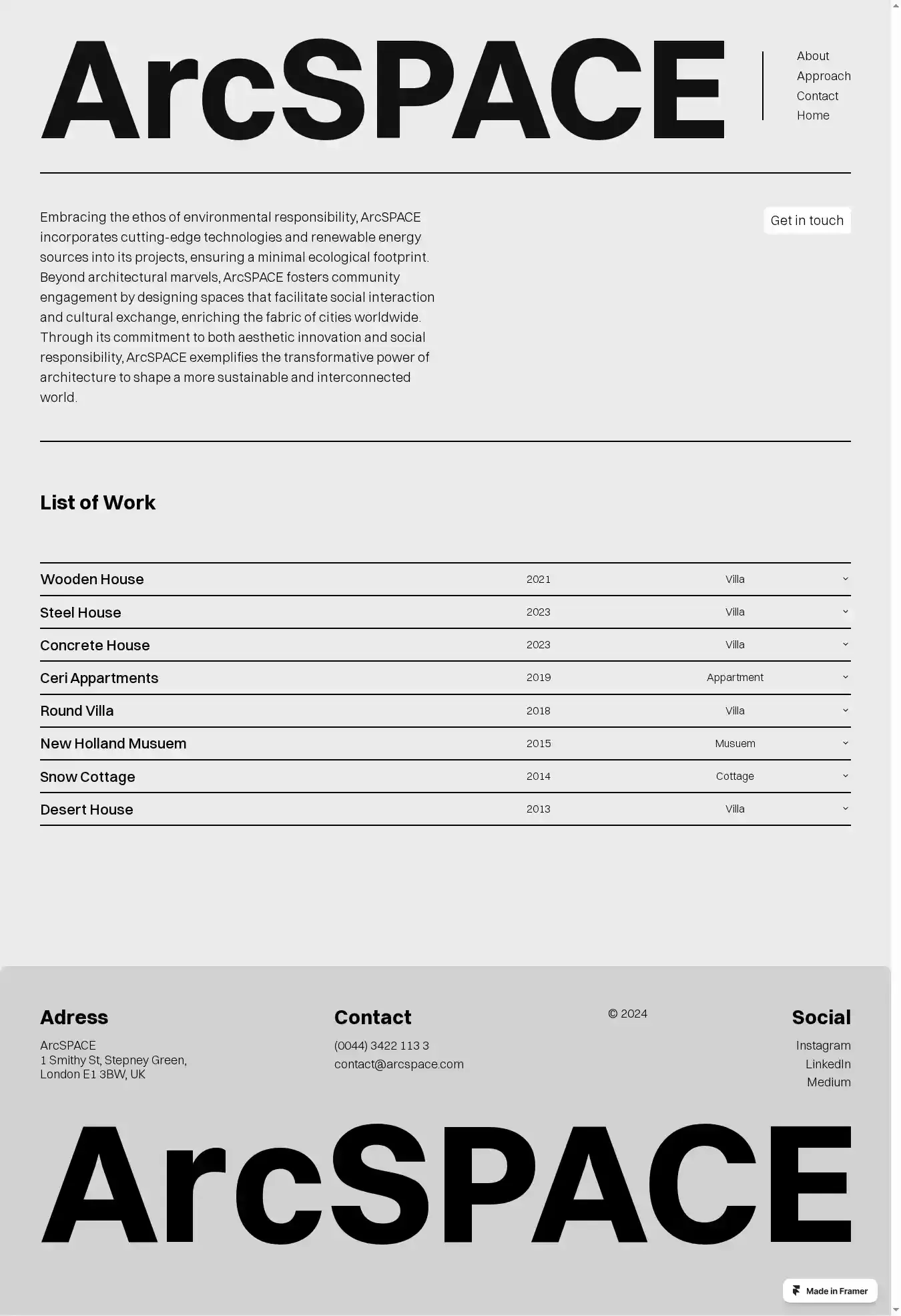 ArcSPACE home page on desktop