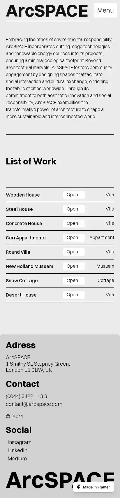 ArcSPACE home page on mobile