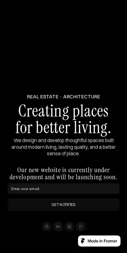 Ardenne home page on mobile