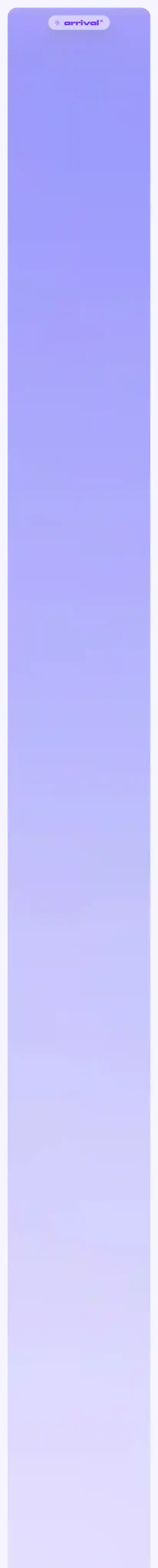 Arrival home page on mobile