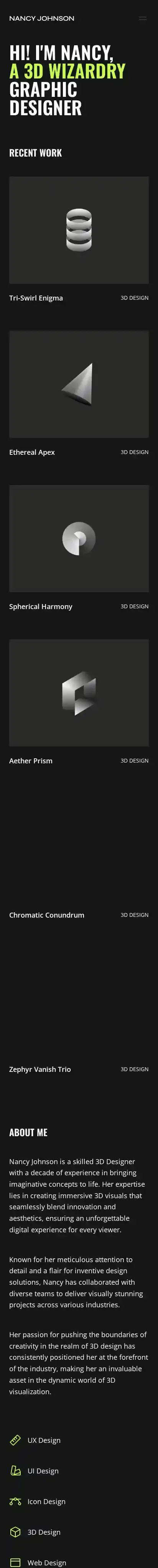Artix home page on mobile
