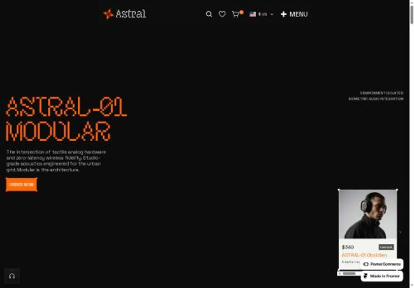 ASTRAL-01 home page on desktop