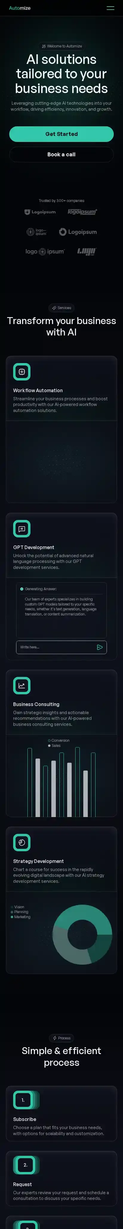 Automize home page on mobile