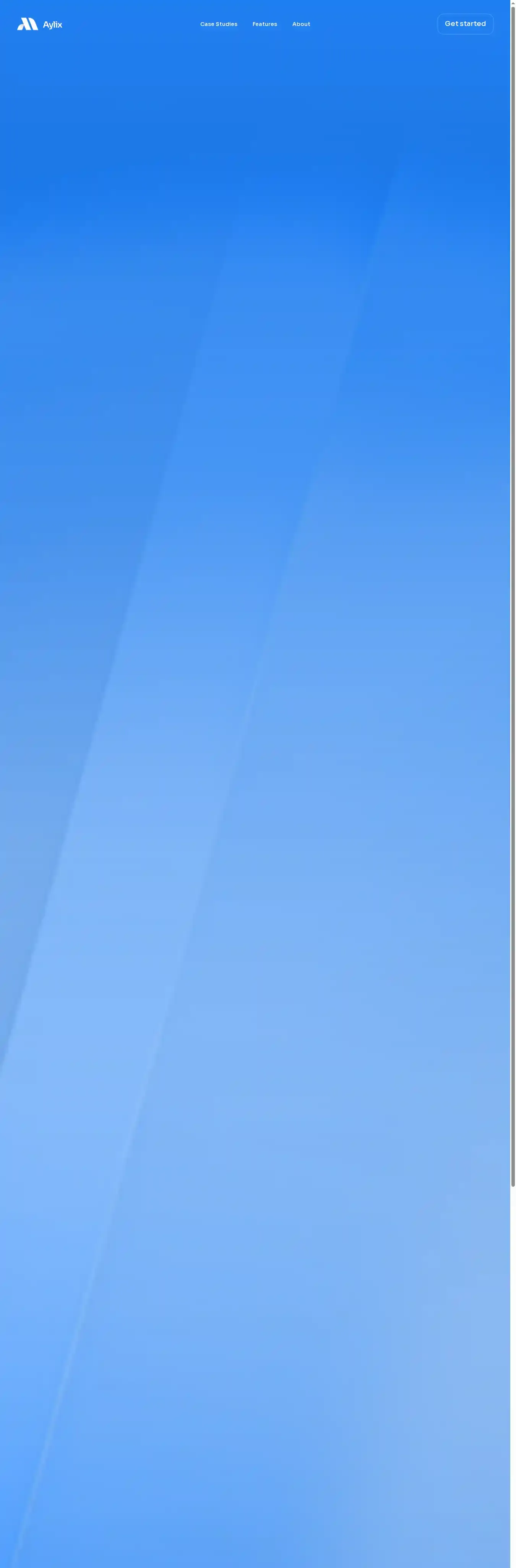 Aylix home page on desktop
