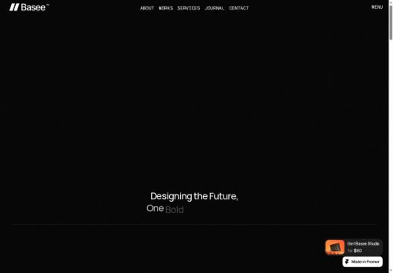 BASEE home page on desktop