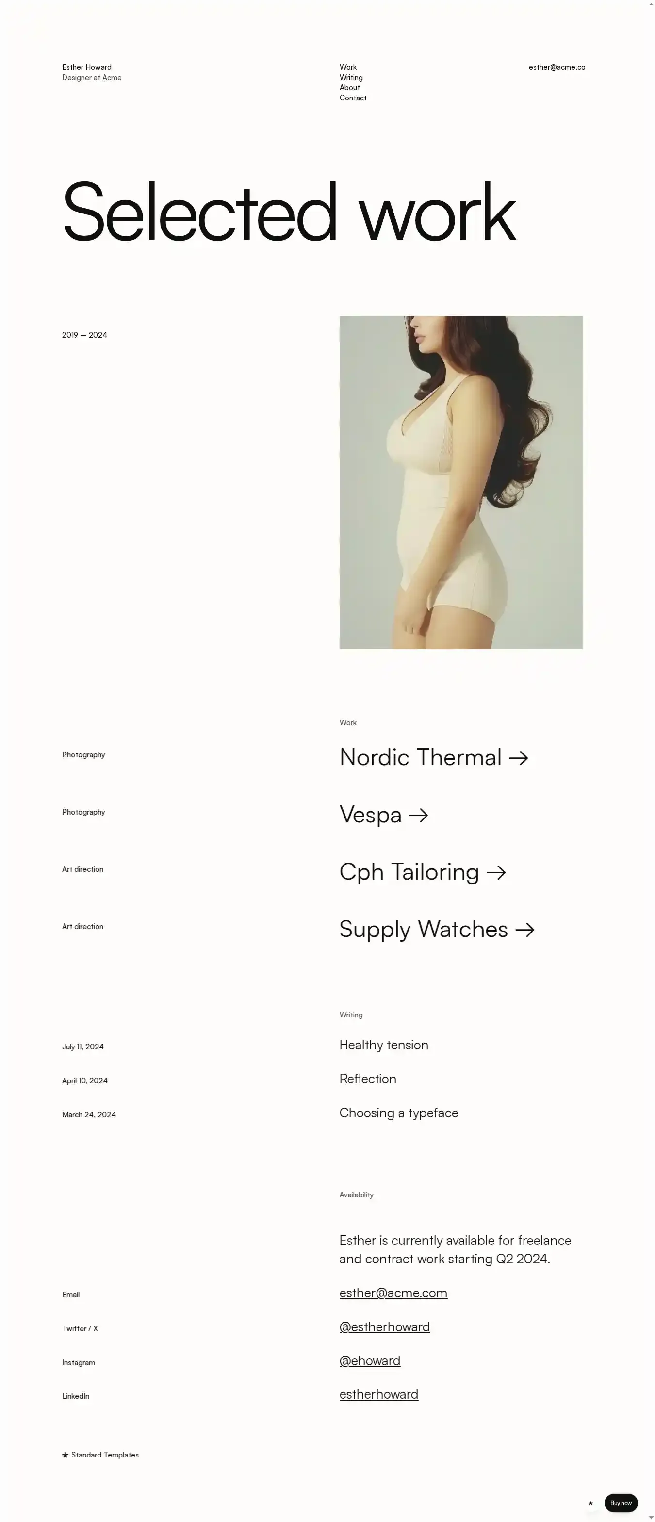 Std Baseline home page on desktop
